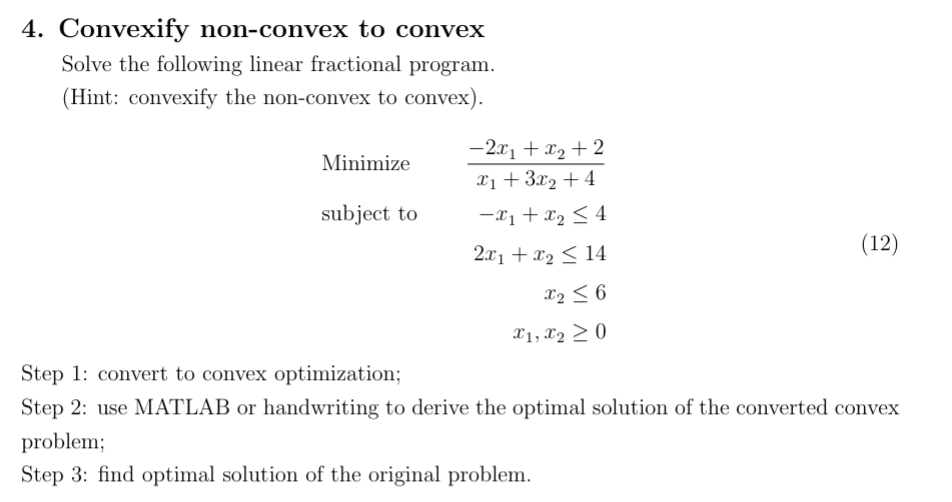 Solved Convexify non-convex to convexSolve the following | Chegg.com