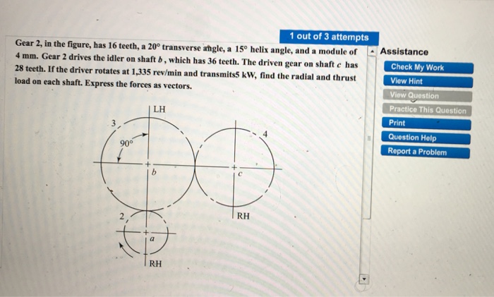 Solved 1 out of 3 attempts Assistano Gear 2, in the figure, | Chegg.com