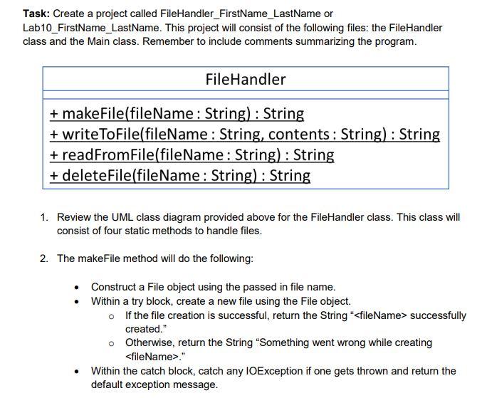 Solved Task: Create a project called | Chegg.com