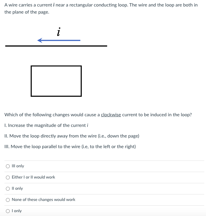 Solved A wire carries a current i near a rectangular | Chegg.com