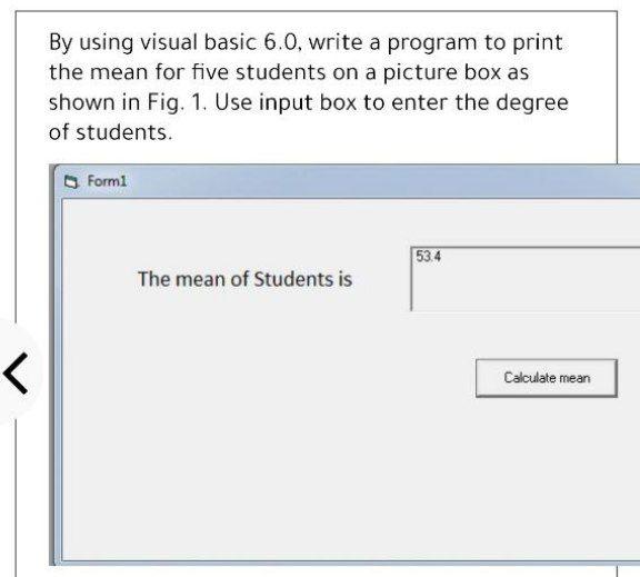 Solved By using visual basic 6.0, write a program to print | Chegg.com