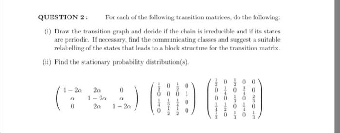Solved QUESTION 2 For each of the following transition | Chegg.com