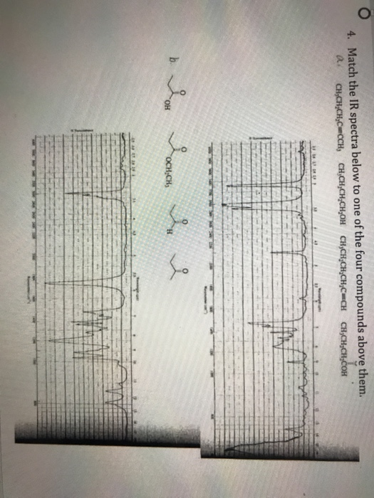 Solved 4. Match the IR spectra below to one of the four | Chegg.com