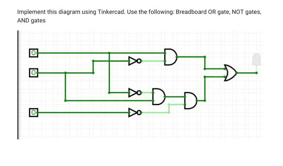 Solved Implement this diagram using Tinkercad. Use the | Chegg.com