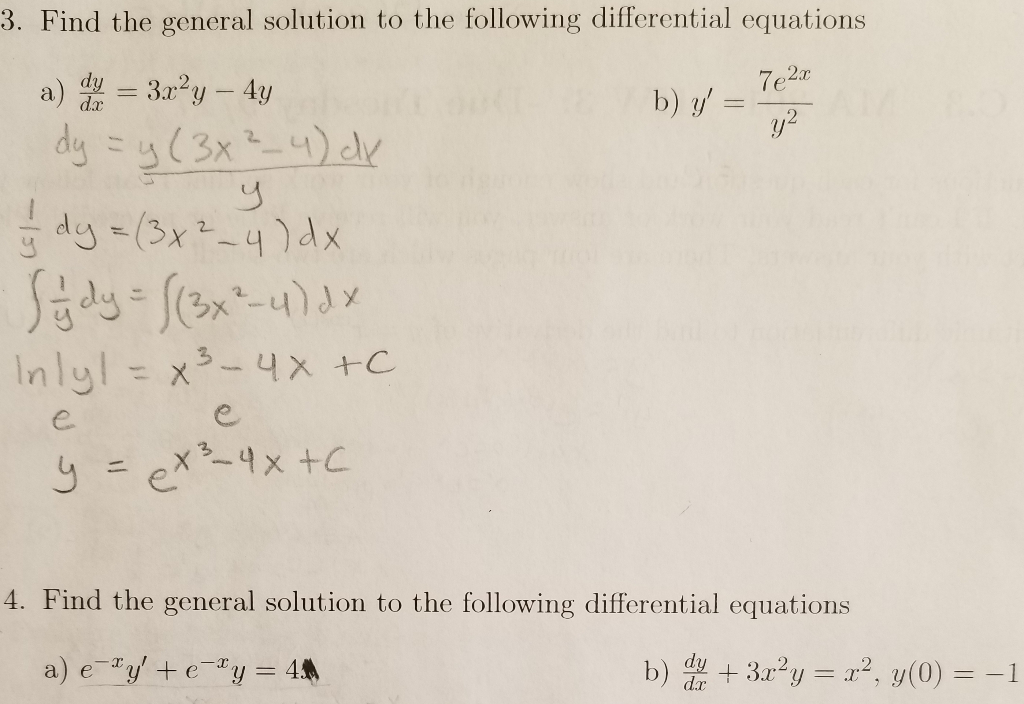 Find The General Solution To The Following Y Chegg Com