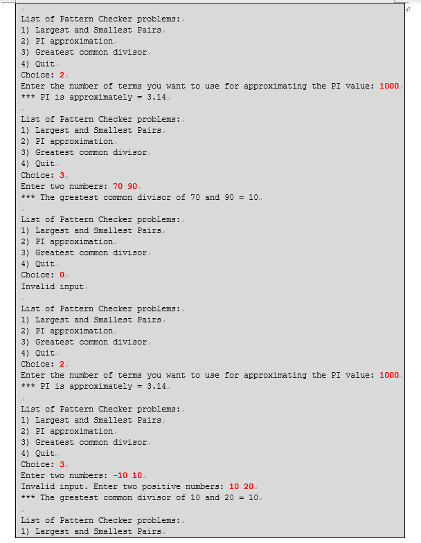 Solved Assignment Write a program named PatternChecker that | Chegg.com