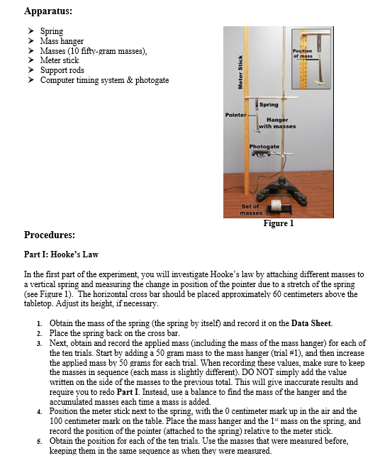 Solved Experiment 8 Data Sample Hooke's Law & Simple