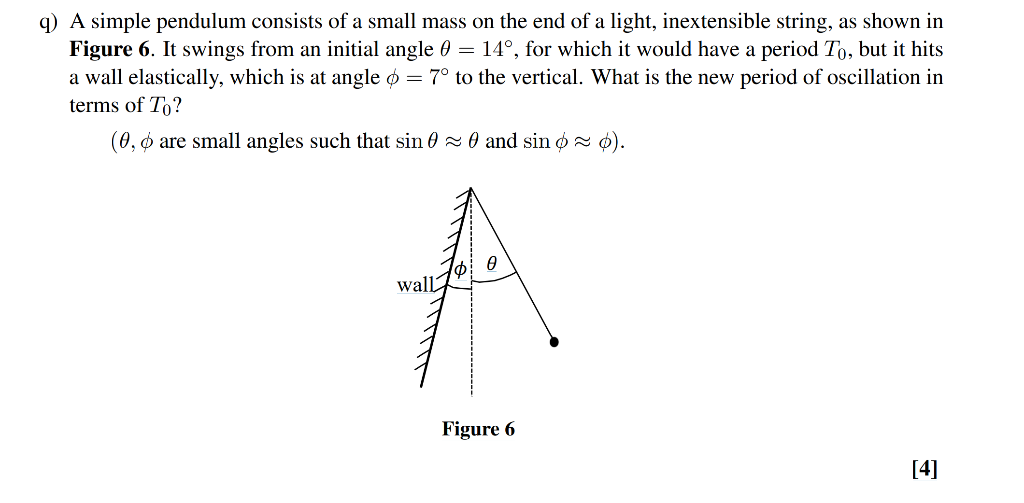Solved q) A simple pendulum consists of a small mass on the | Chegg.com