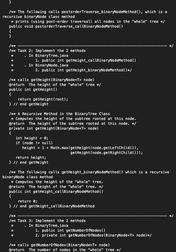 Solved (40 pts) Task 1: Implement the following 4 methods | Chegg.com
