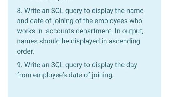 Solved Table Name: DEPT D_id DName Building 111 Sales First | Chegg.com