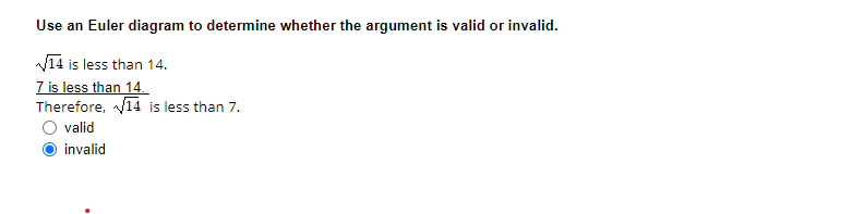 Solved Use an Euler diagram to determine whether the | Chegg.com