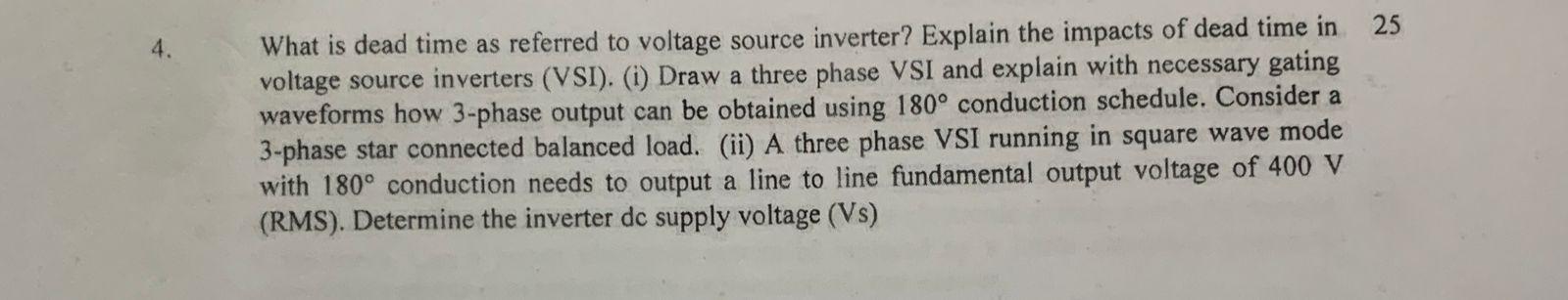 Solved What is dead time as referred to voltage source | Chegg.com