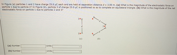 Solved In Figure (a) particles 1 and 2 have charge 25.0 μC | Chegg.com