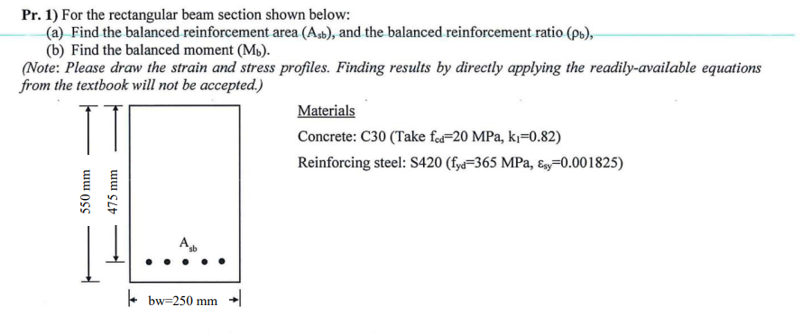 Solved Pr. 1) For the rectangular beam section shown below: | Chegg.com