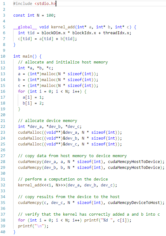 Solved Cuda programming in C. Modify the above code so | Chegg.com