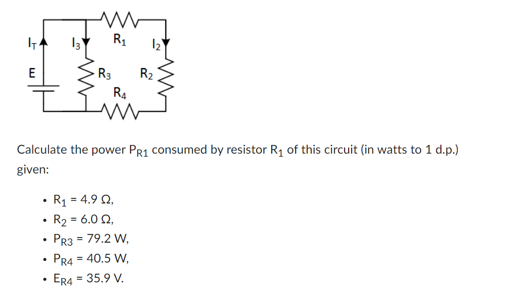 Solved Calculate the power PR1 consumed by resistor R1 of | Chegg.com