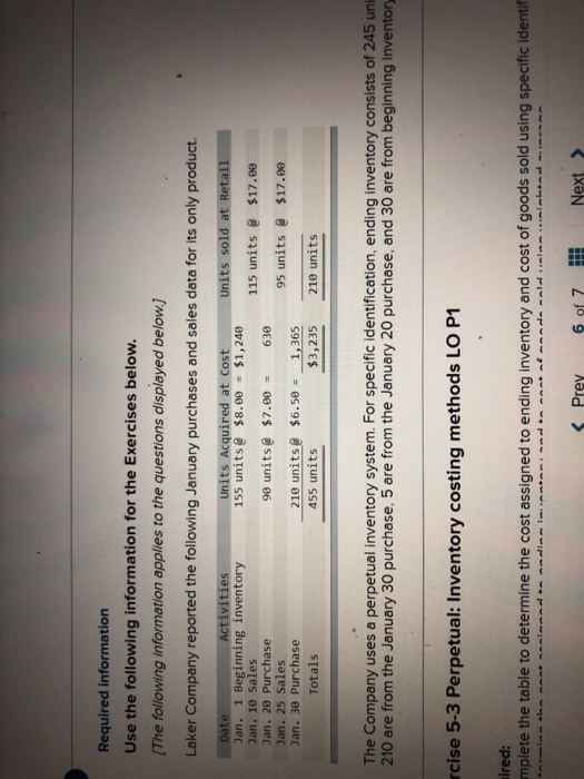 Solved Required information Use the following information | Chegg.com