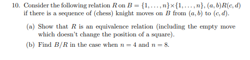 Solved 10. Consider The Following Relation R On | Chegg.com