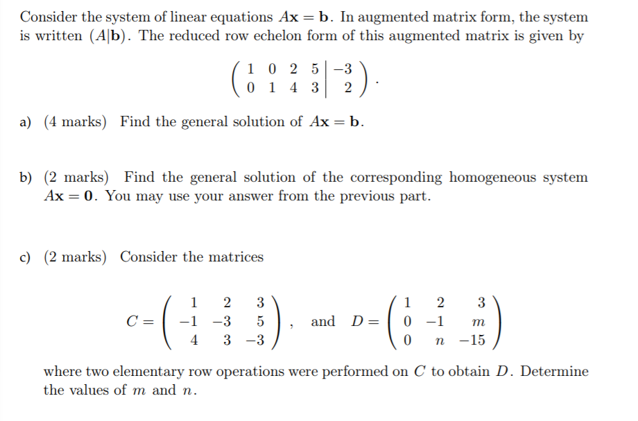 Solved Consider the system of linear equations Ax b. In Chegg