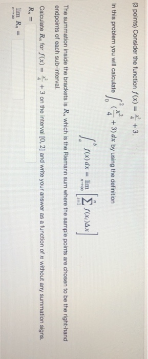 Solved 3 points) Consider the function f +3. 1 In this | Chegg.com