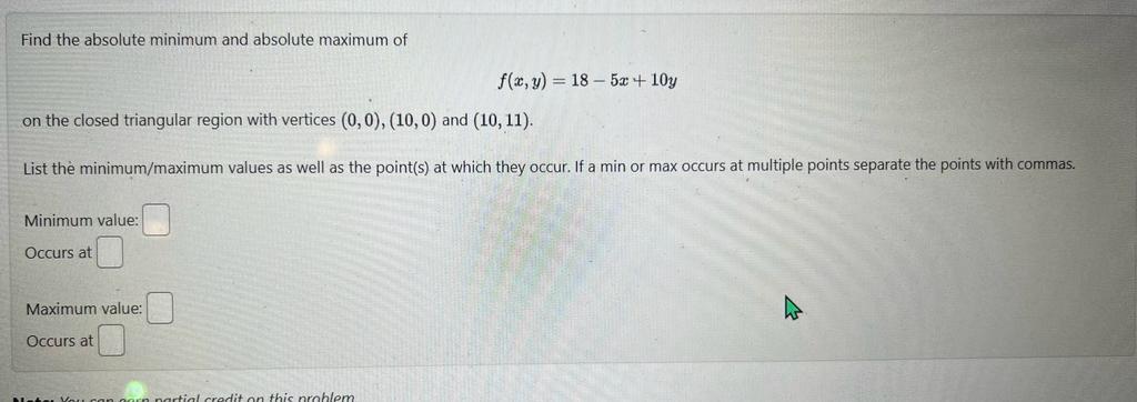 Solved Find the absolute minimum and absolute maximum of | Chegg.com