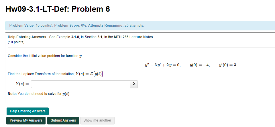 Solved Help Entering Answers See Example 3.1.8, in Section | Chegg.com
