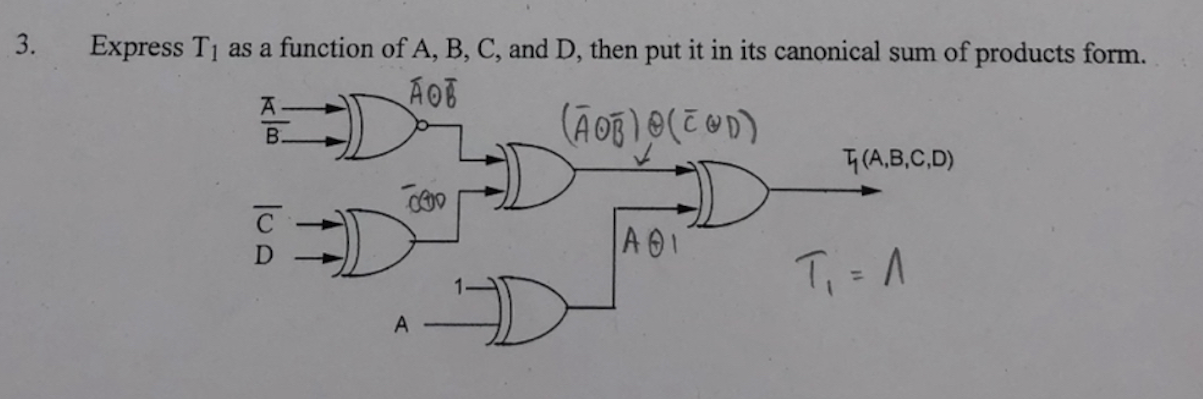 Solved Express T1 as a function of A,B,C, and D, then put it | Chegg.com