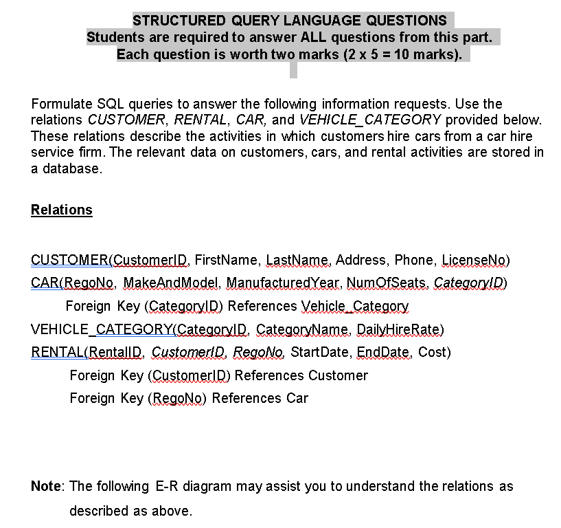 Standard Query Language Worksheet Solved STRUCTURED QUERY LANGUAGE QUESTIONS Students are | Chegg.com
