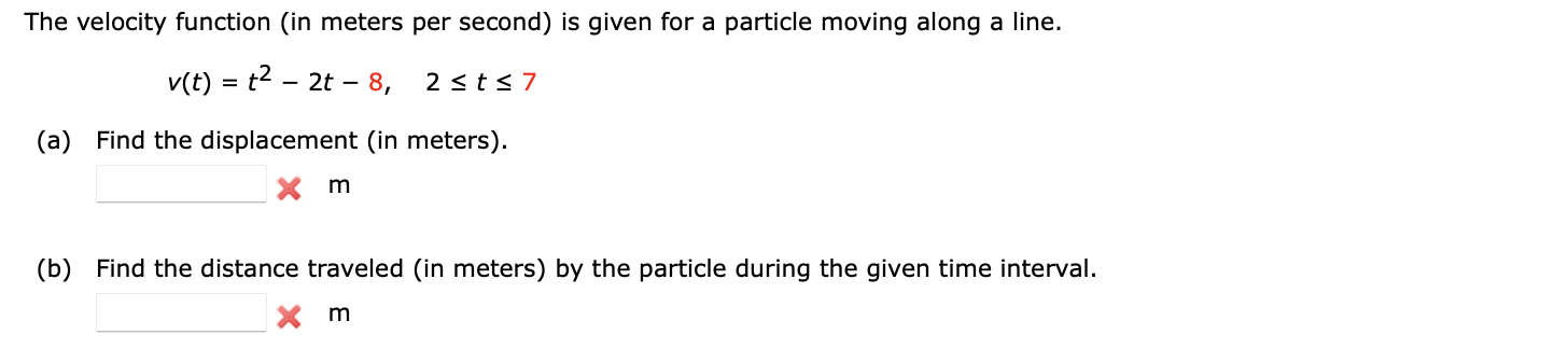 Solved The velocity function (in meters per second) is given | Chegg.com