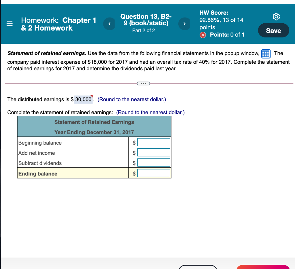 Solved Homework: Chapter 1 & 2 Homework Question 13, B2- 9 | Chegg.com