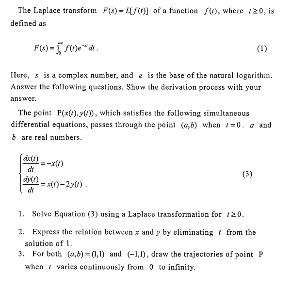 Solved The Laplace Transform F S L[so] Of A Function