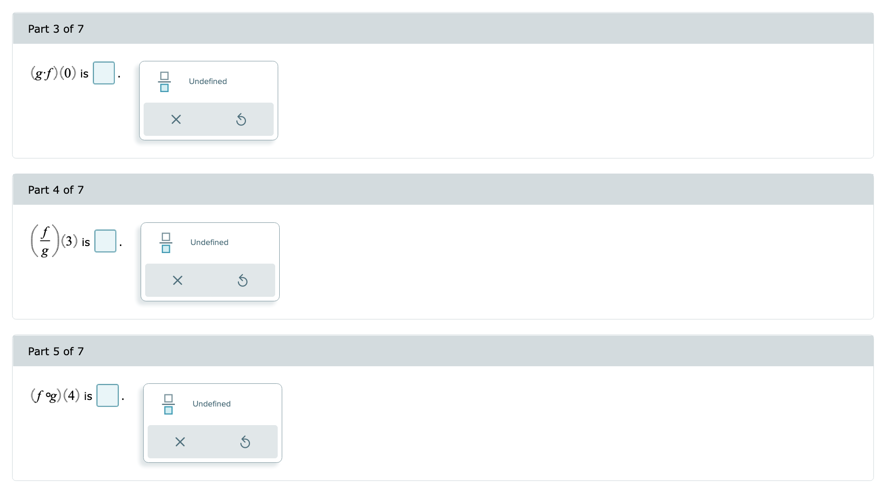 Solved The graphs of f and g are shown. Evaluate the | Chegg.com