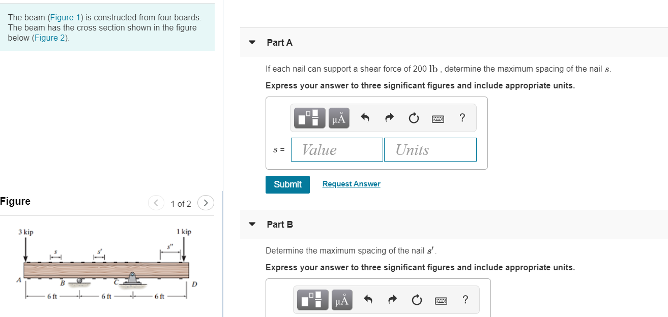 The beam (Figure 1) is constructed from four boards, | Chegg.com