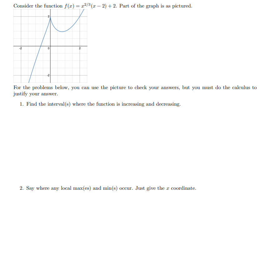 Solved 3. Say where the function is concave up, and concave | Chegg.com