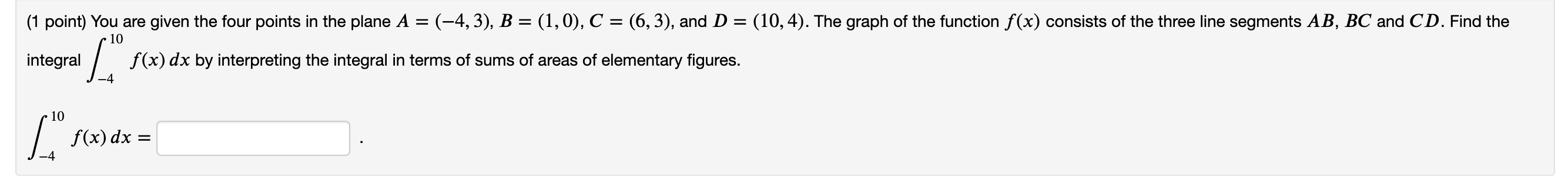 Solved (1 point) You are given the four points in the plane | Chegg.com