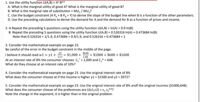 Solved 1) Consuming a good generates * a) Bad b) Utility c)