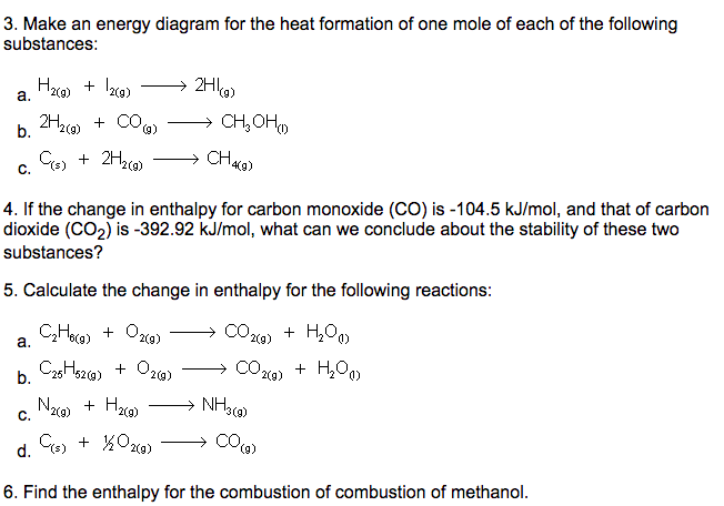 Solved 3. Make an energy diagram for the heat formation of | Chegg.com