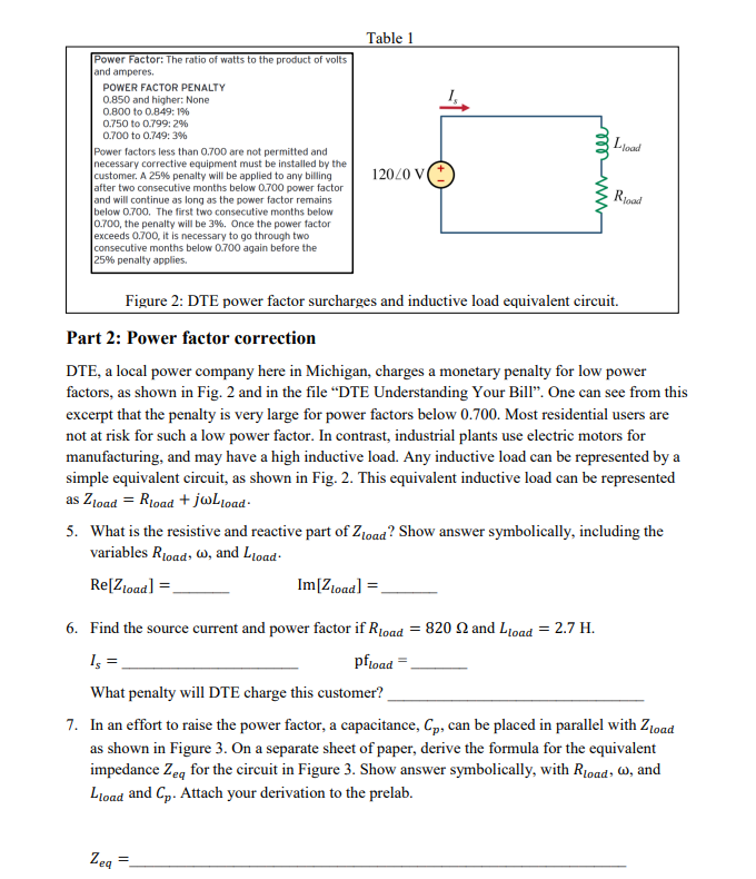 Solved Power Factor The ratio of watts to the product of
