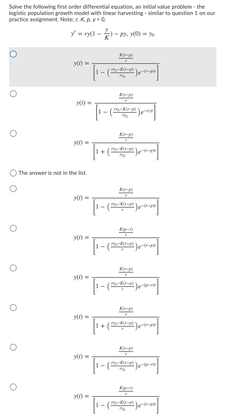 Solved Solve the following first order differential | Chegg.com