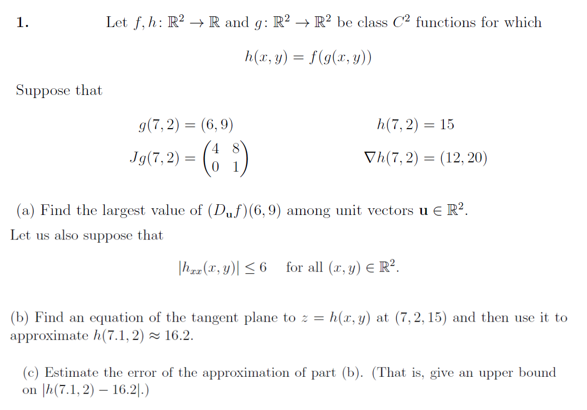 Let F H R2 R And G R2 Rº Be Class C2 Functio Chegg Com