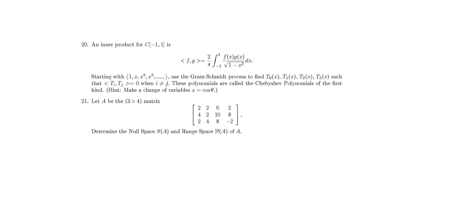 Solved An Inner Product For C 1 1 Is 8 9 Chegg Com