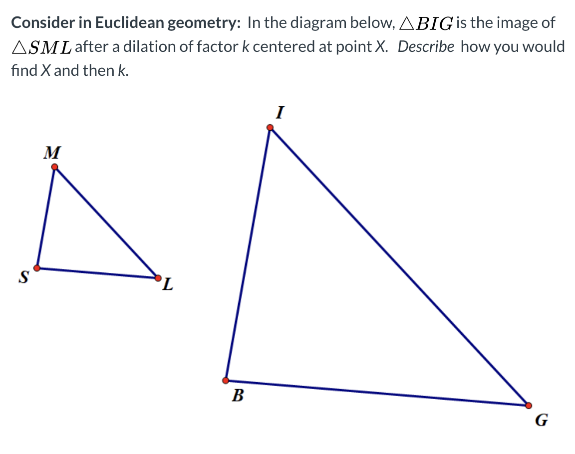 Solved Consider in Euclidean geometry: In the diagram below, | Chegg.com