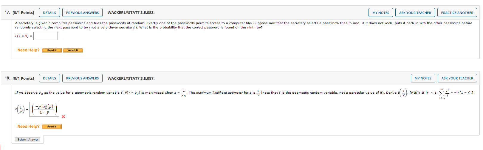 Solved 17. [0/1 Points] DETAILS PREVIOUS ANSWERS | Chegg.com