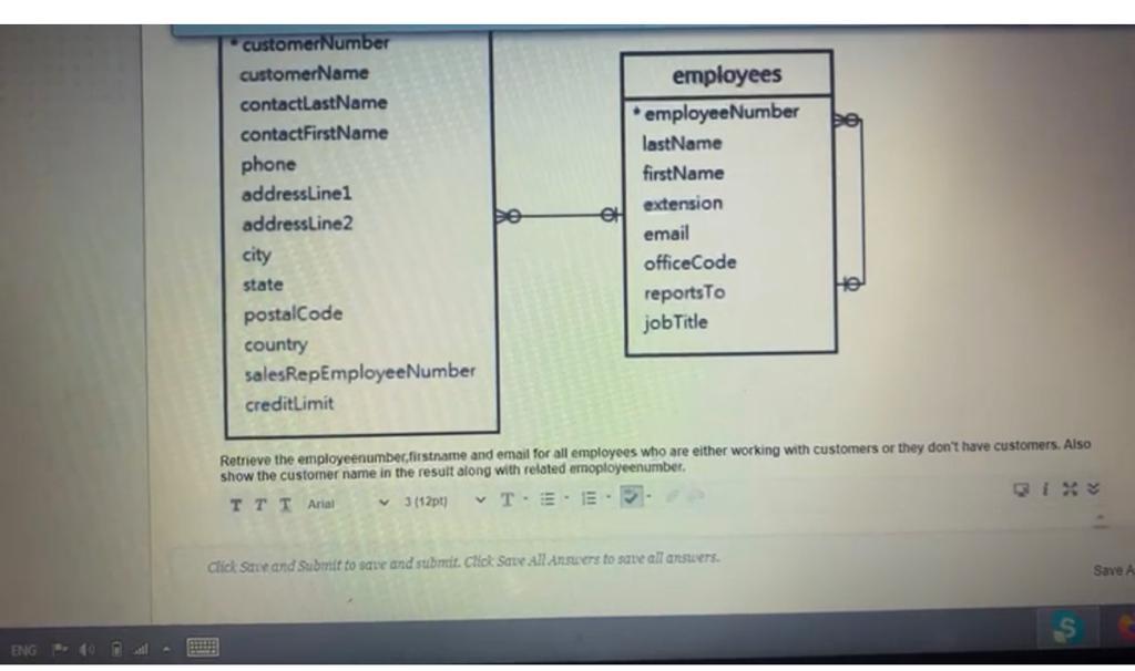 Solved customerNumber customerName contactLastName | Chegg.com