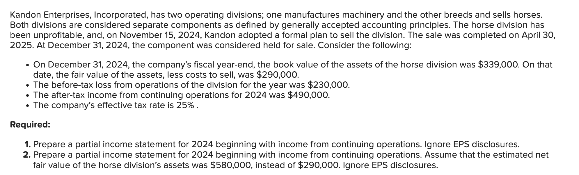 Solved Prepare A Partial Income Statement For 2024 Beginning Chegg Com   PhpzWOD3p