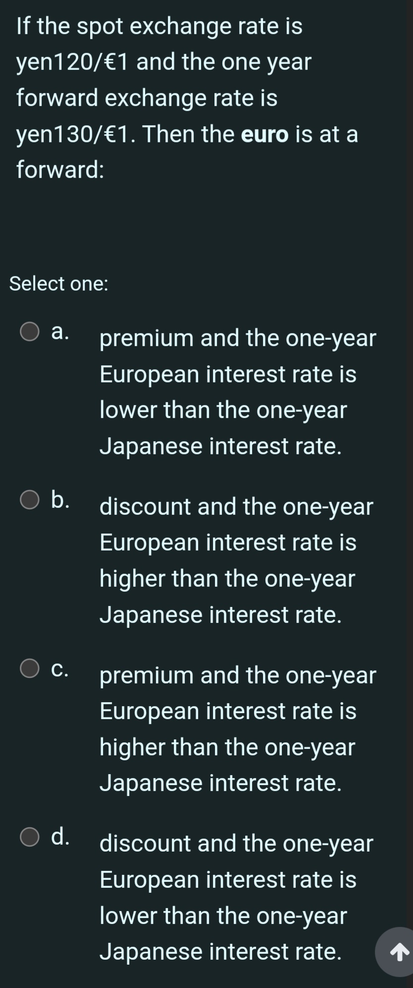 If the spot exchange rate is yen120/€1 and the one | Chegg.com