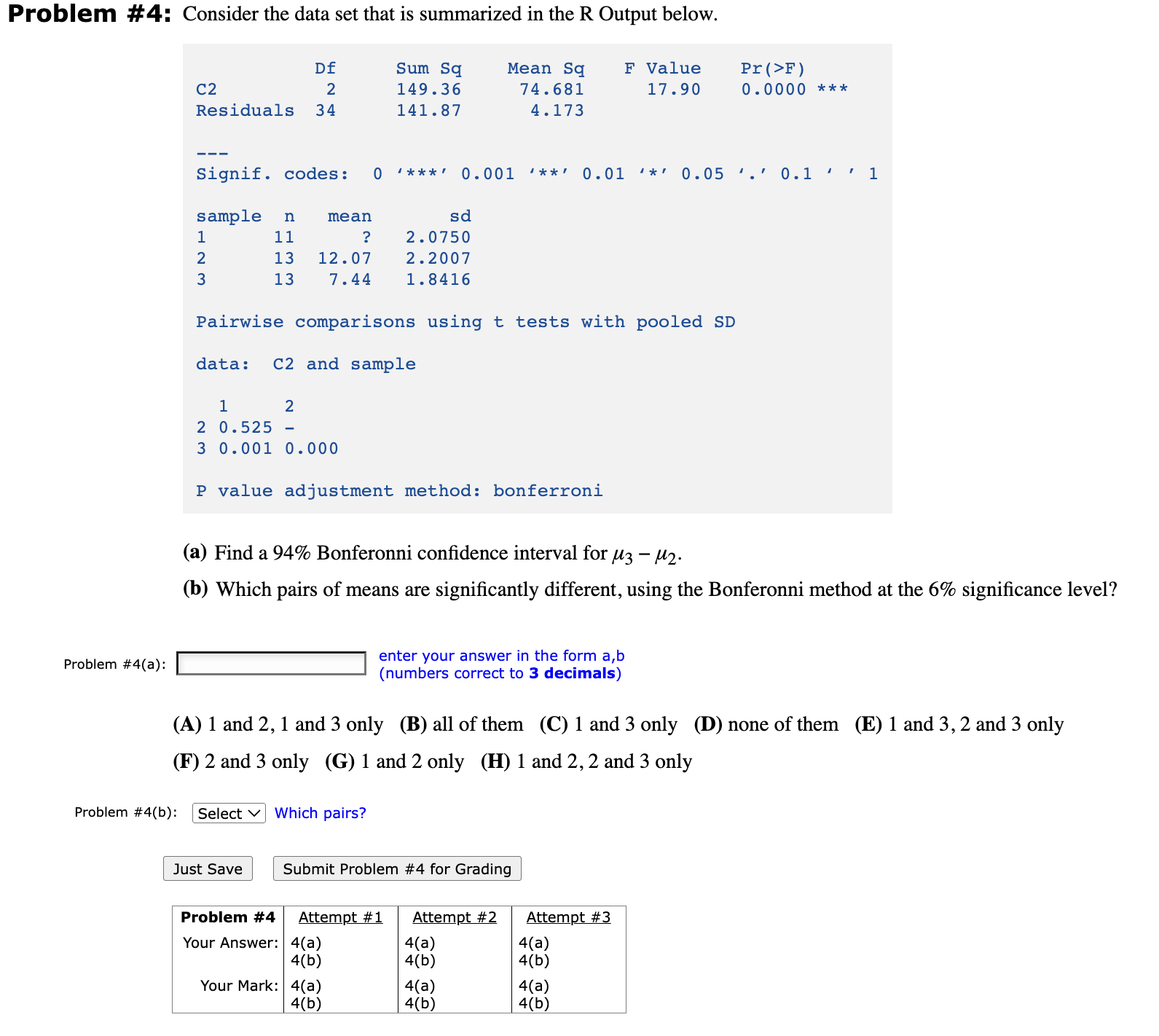 Solved Problem #4: Consider The Data Set That Is Summarized | Chegg.com