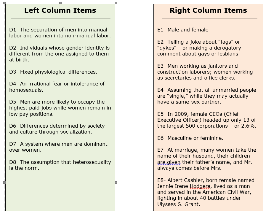 Solved Definition Term Example 1. Vertical segregation 2.