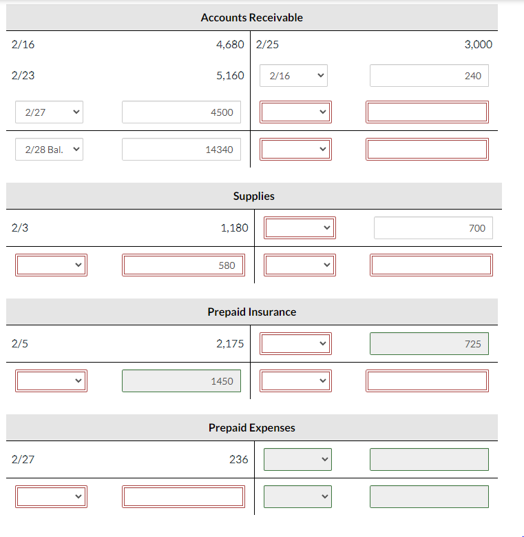 Post adjusting entries to the T-accounts. (Post | Chegg.com