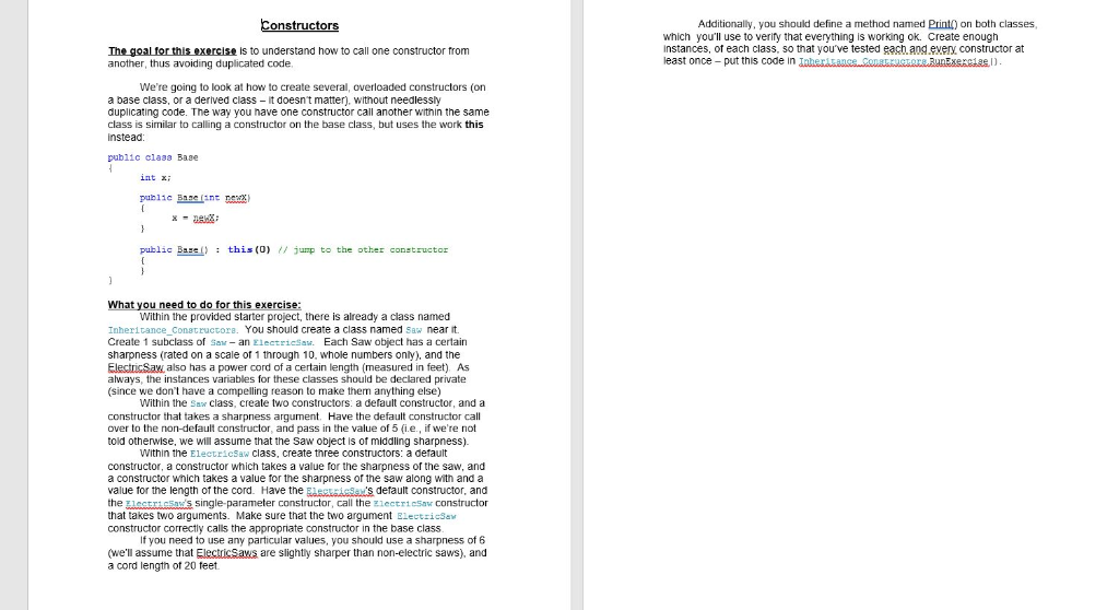 Solved Constructors Additionally, you should define a method | Chegg.com